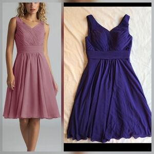 Azazie Grace Regency Purple A-Line Pleated Chiffon Dress A2 or A4 Bridesmaid